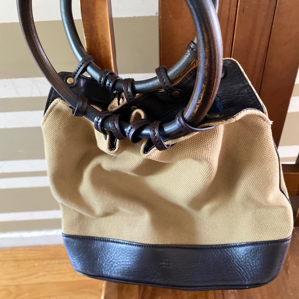 Gucci - Vintage Wooden Handle, Leather Hobo Bag